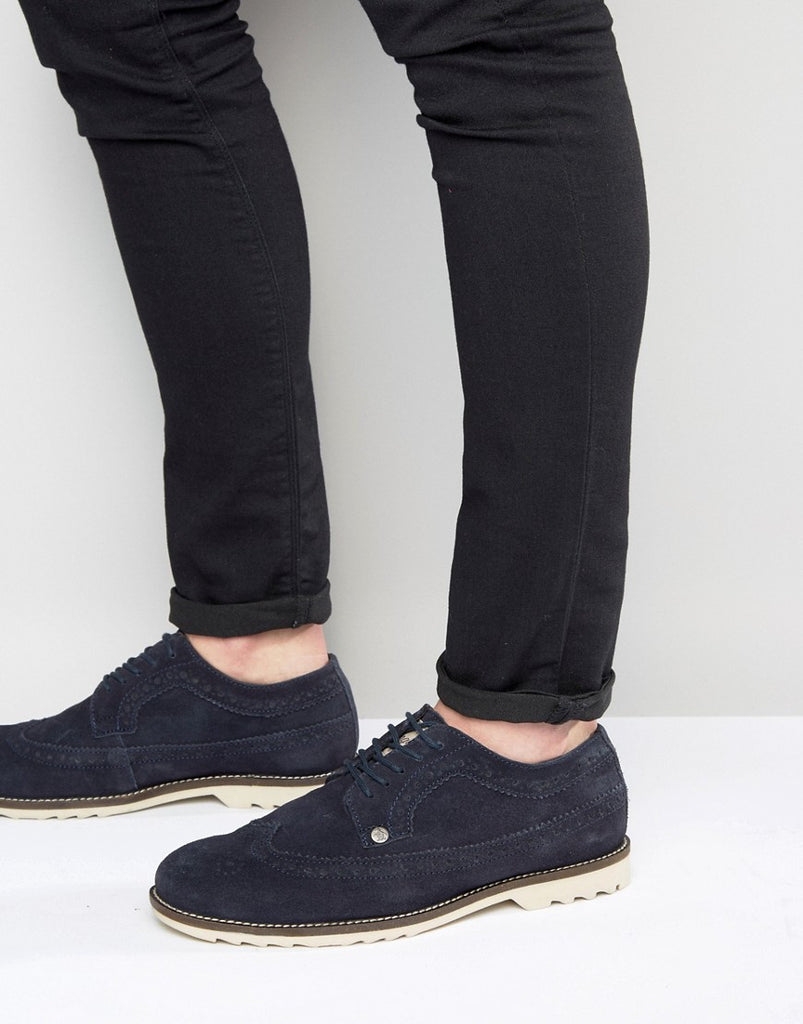Original Penguin Brogues In Navy Suede