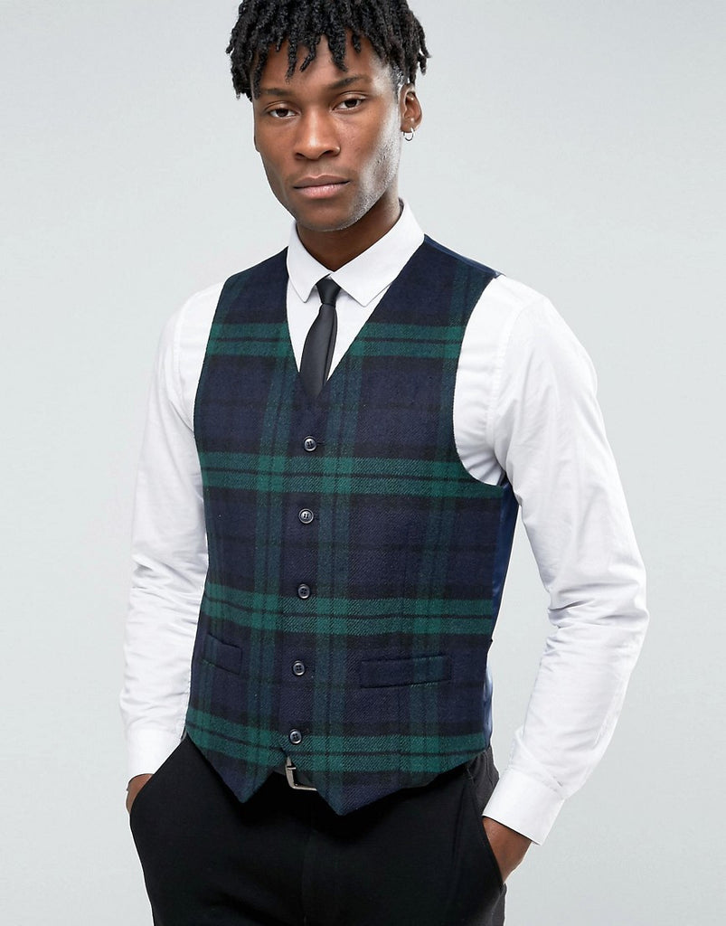 Devils Advocate Heritage Navy Checked Vest