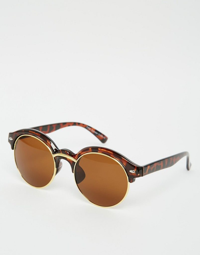 7X Round sunglasses Brown Lenses