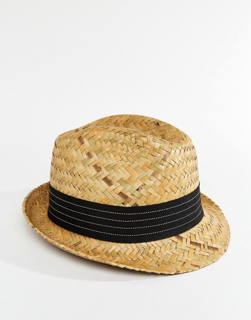 Catarzi Straw Trilby With Black Band