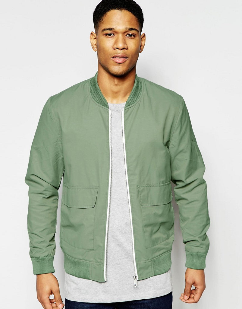 River Island Bomber Jacket In Pale Green