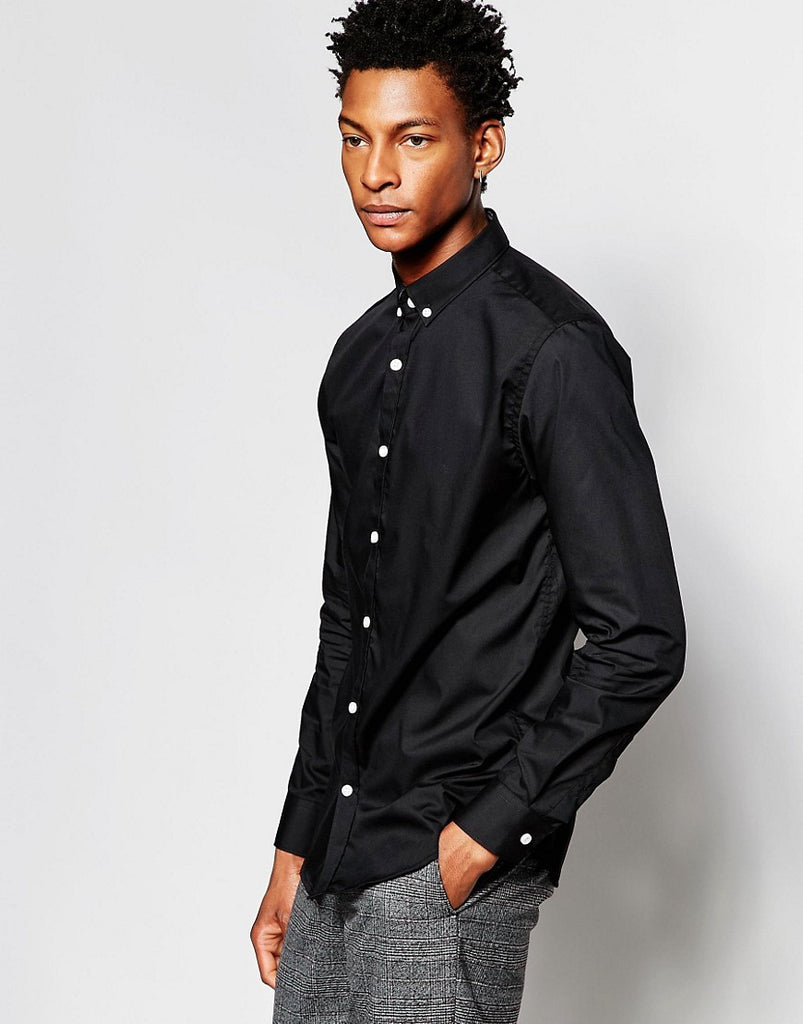 Selected Luca Smart Slim Shirt with Contrast Buttons