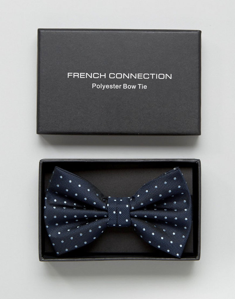 French Connection Marine Polka Bow Tie
