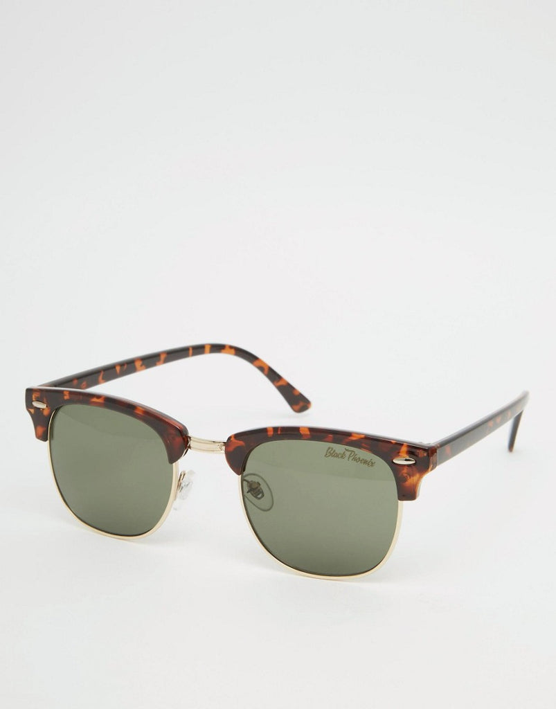 Black Phoenix Retro Sunglasses In Tort