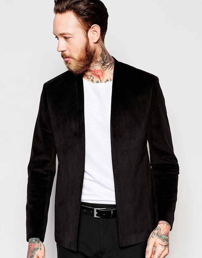 ASOS Skinny Blazer In Velvet