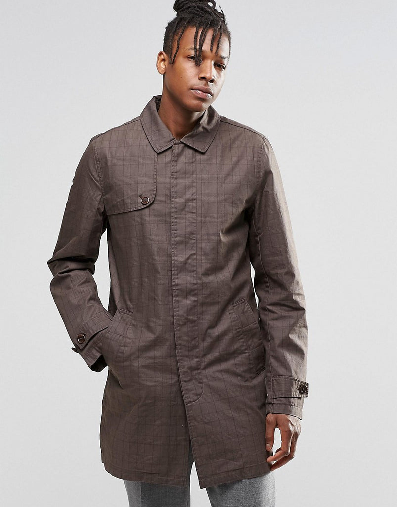 Original Penguin Checked Trench Jacket