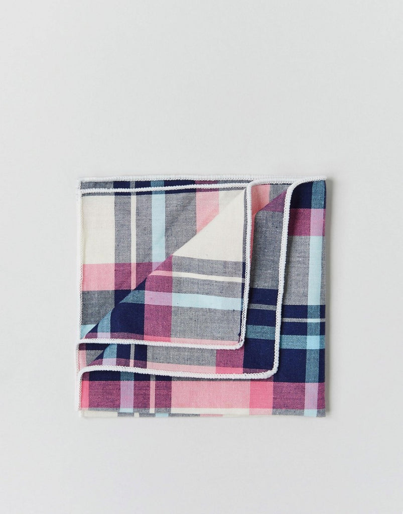 7X Pocket Square Check Print in Box