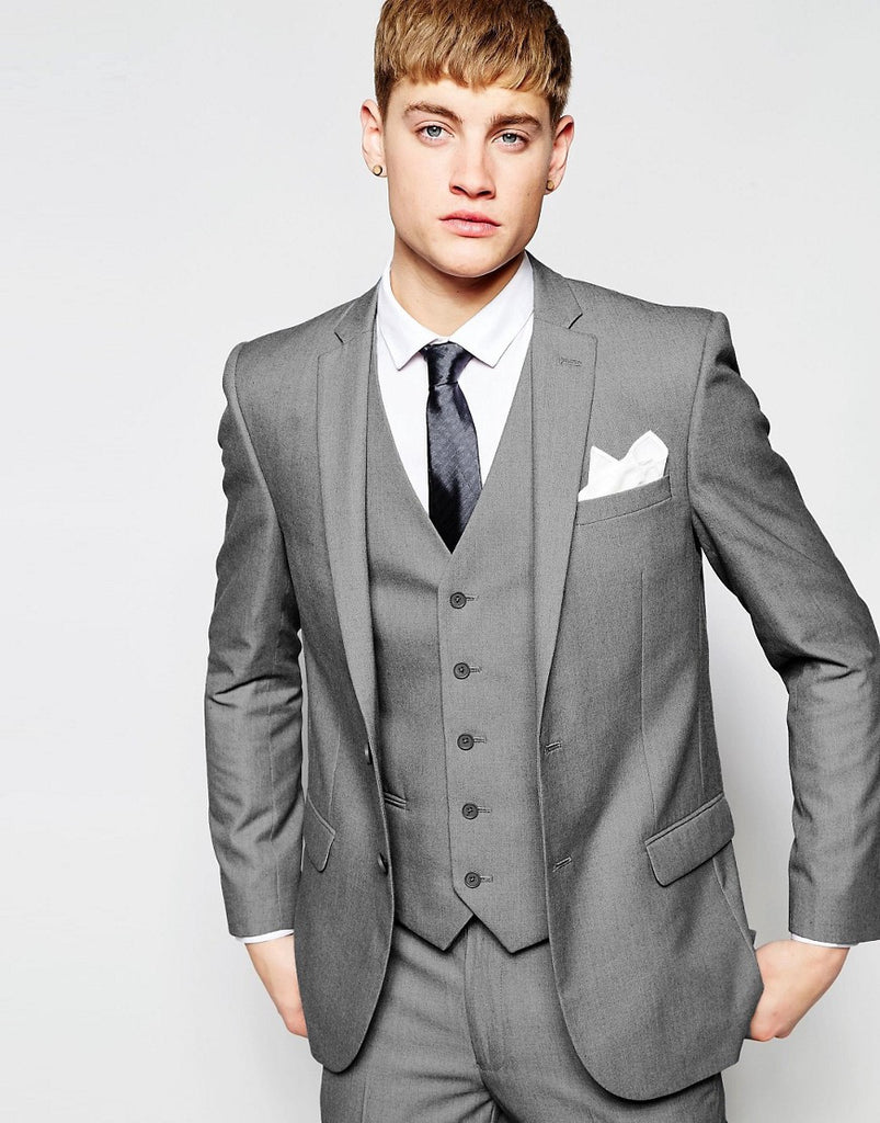 New Look Slim Fit Suit Jacket In Gray