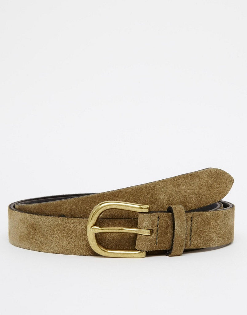 ASOS Suede Belt In Olive