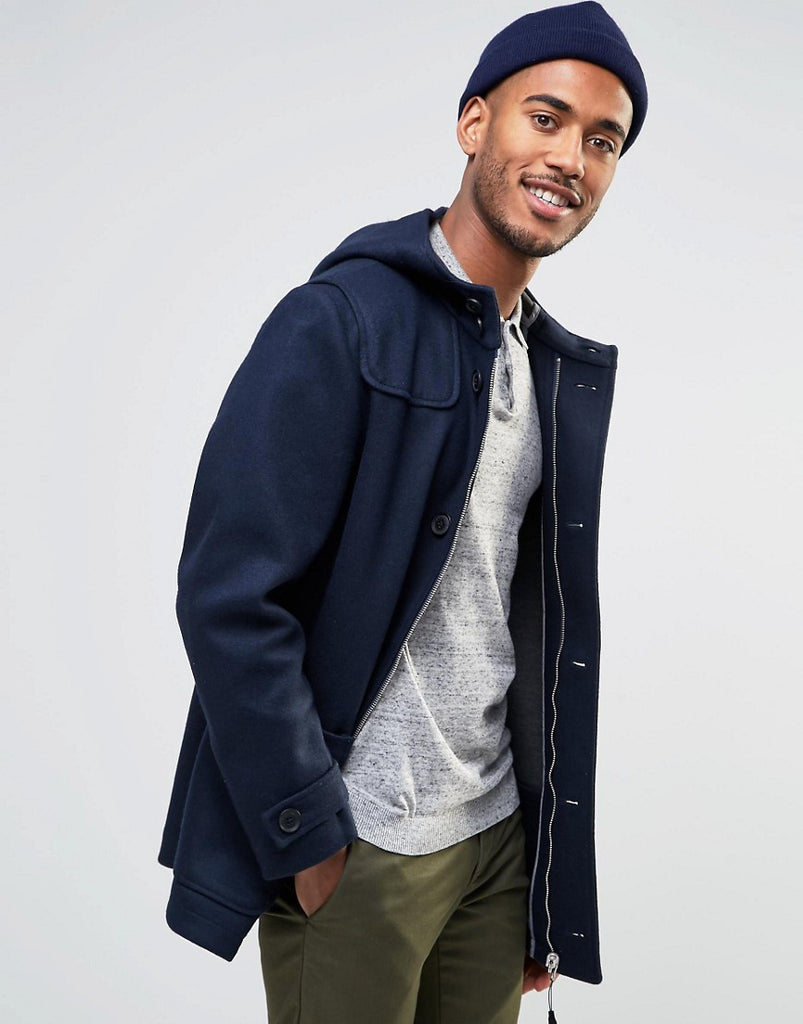 Farah Wool Duffle Coat with Hood