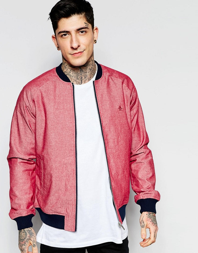 Original Penguin Chambray Bomber Jacket