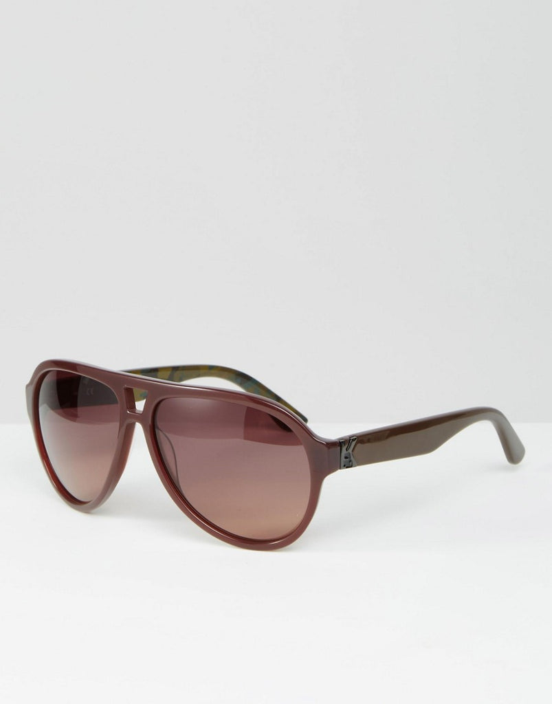 Karl Largerfeld Aviator Sunglasses In Brown