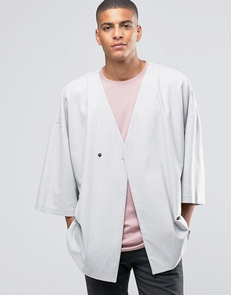 ASOS Tailored Boxy Kimono In Stripe