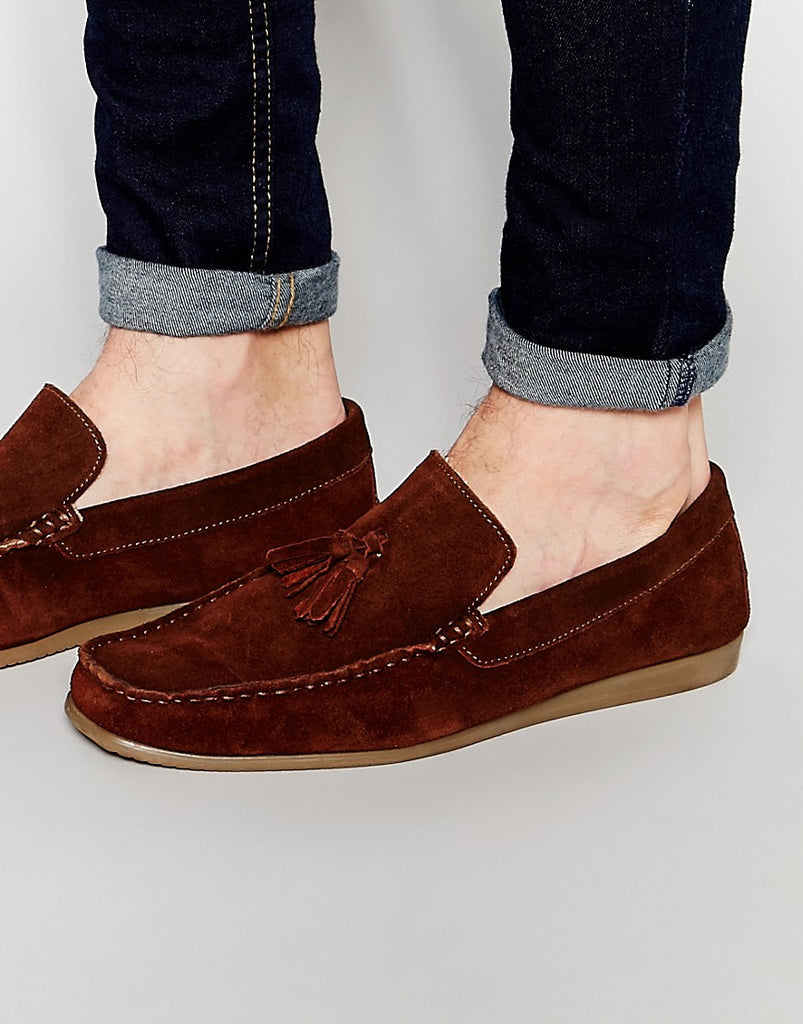 Frank Wright Loafer In Brown Suede