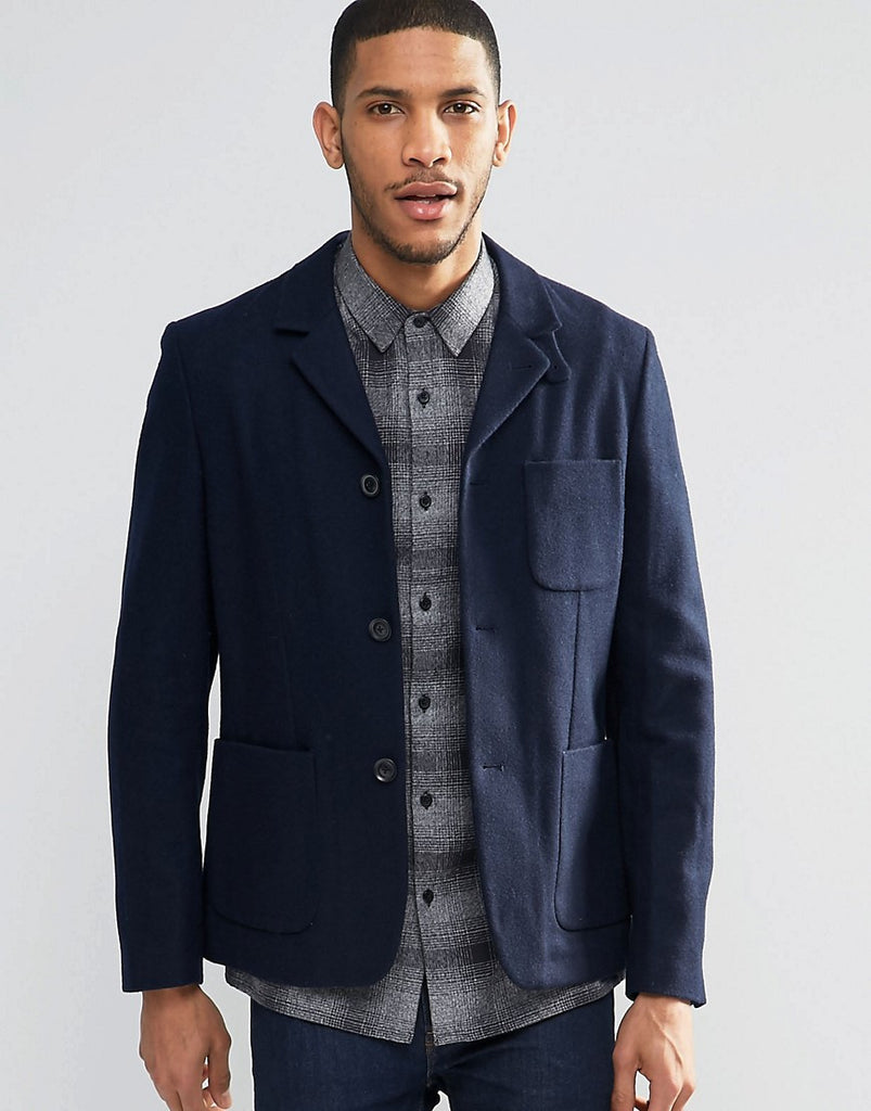 Farah Wool Blazer with Pockets
