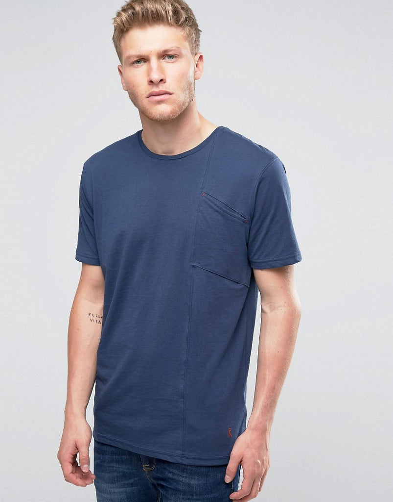 Ringspun Angled Pocket T-Shirt in Navy