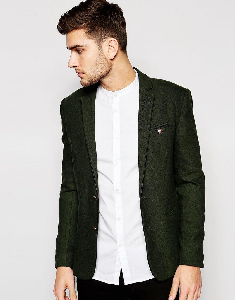 ASOS Skinny Blazer with PU Trim