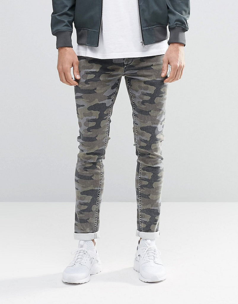 ASOS Super Skinny Jeans In Camo