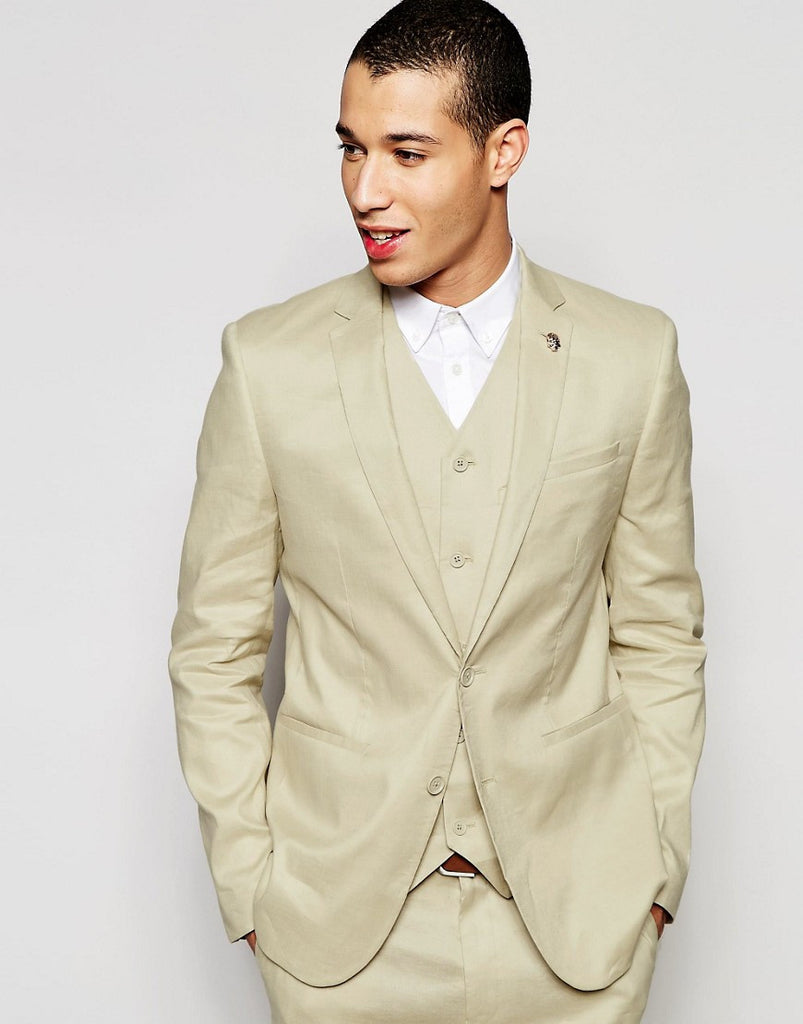 ASOS Skinny Suit Jacket in Linen Mix