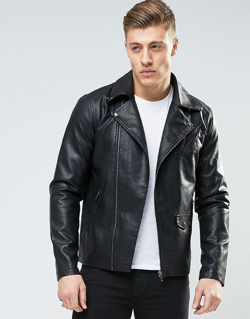 Produkt Classic Faux Leather Biker Jacket