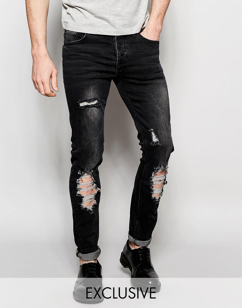 Sixth June Skinny Jeans With Distressing
