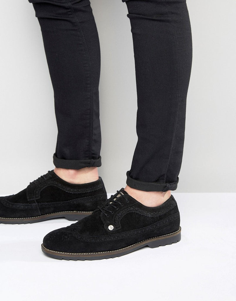 Original Penguin Brogues In Black Suede