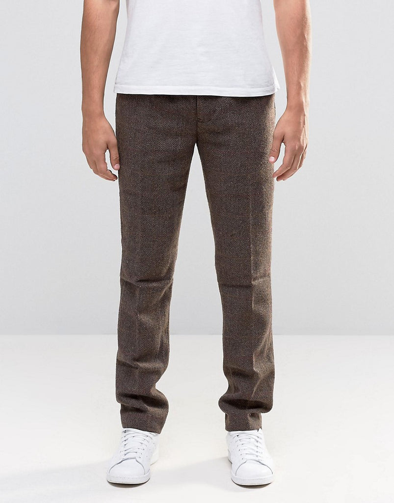Bellfield Slim Fit Smart Pants in Windowpane Check