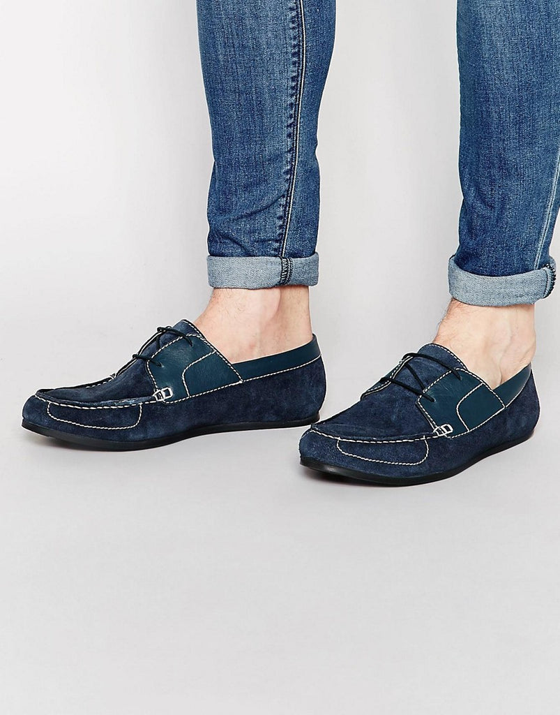 Frank Wright Boat Shoes In Suede