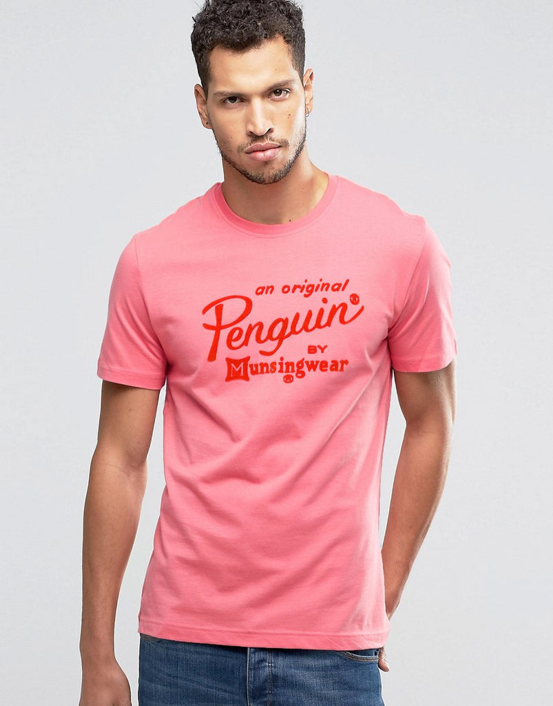 Original Penguin Flocked Script Logo T-Shirt