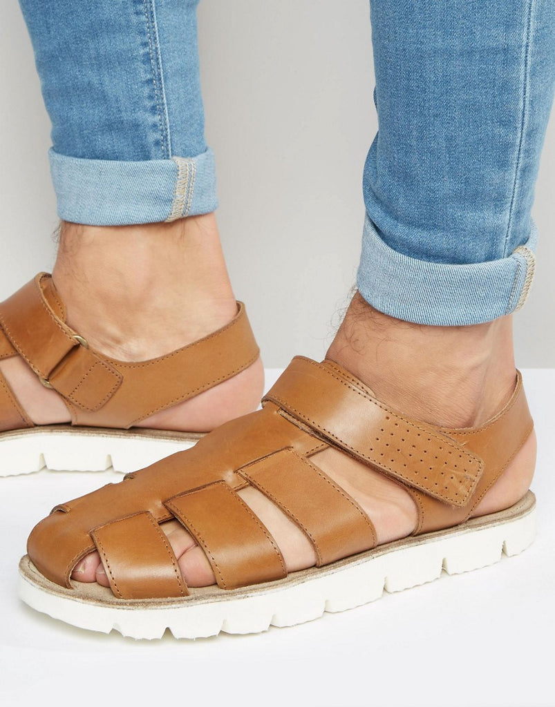 Dune Leather Sandles In Tan
