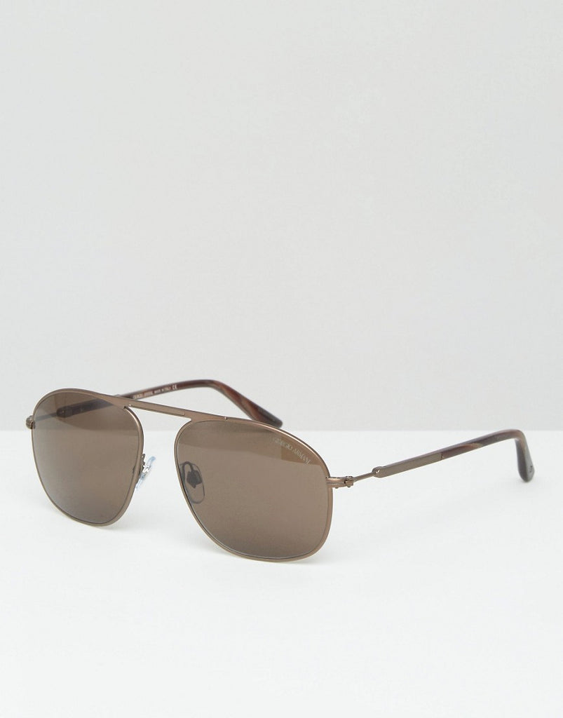 Giorgio Armani Aviator Sunglasses Bronze
