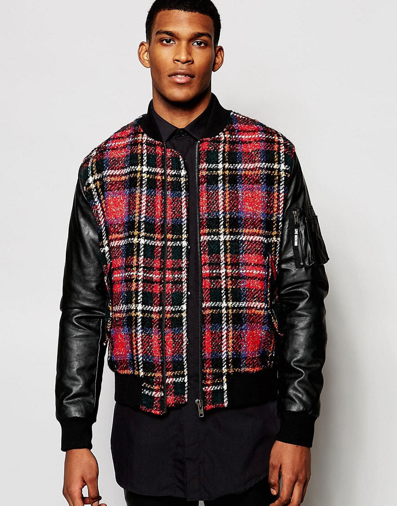 Love Moschino Plaid Bomber