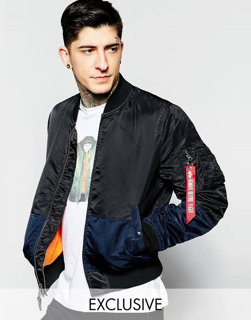 Alpha Industries MA1 Bomber Jacket with Color Block Exclusive