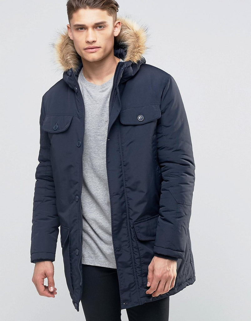 French Connection Faux Fur Parka Jacket