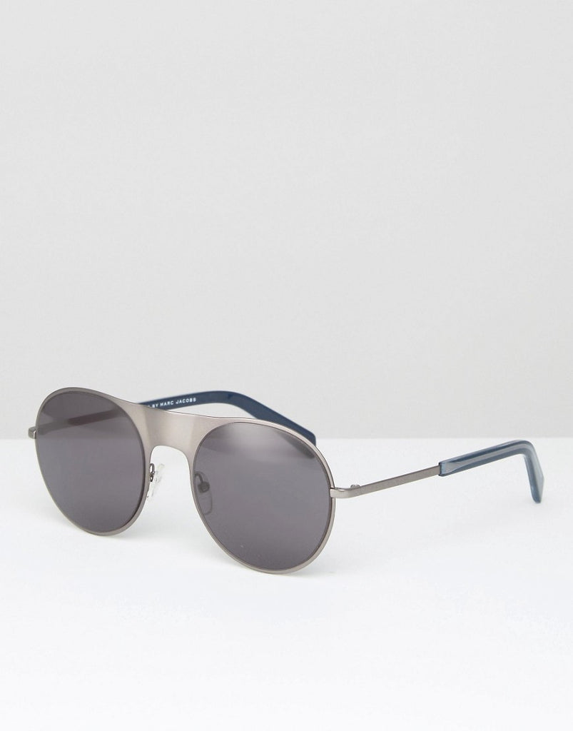 Marc By Marc Jacobs Round Sunglasses In Silver