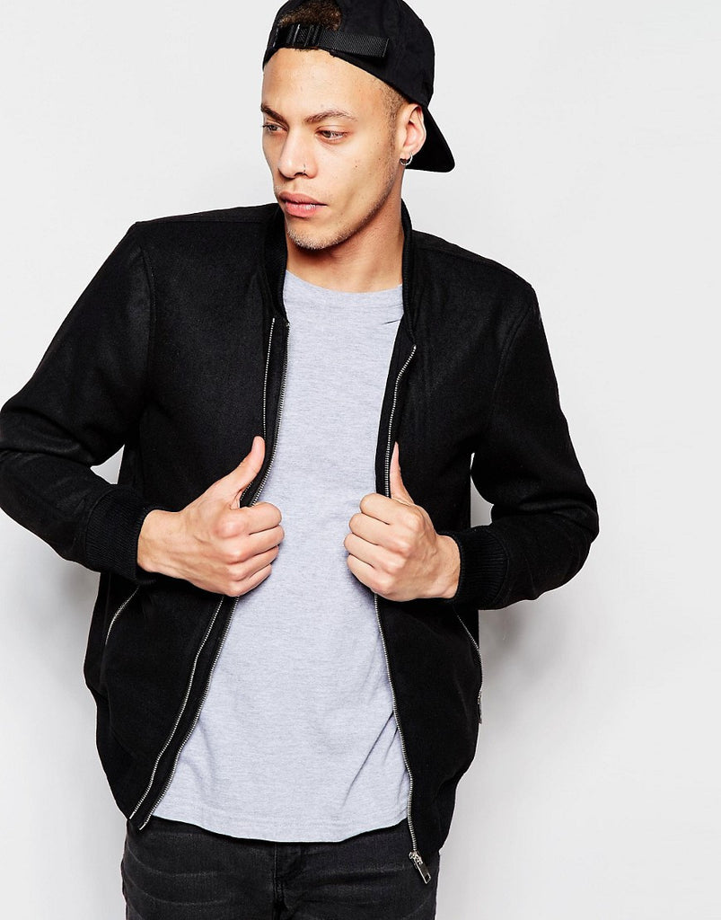 Brave Soul Zip Through Bomber Jacket