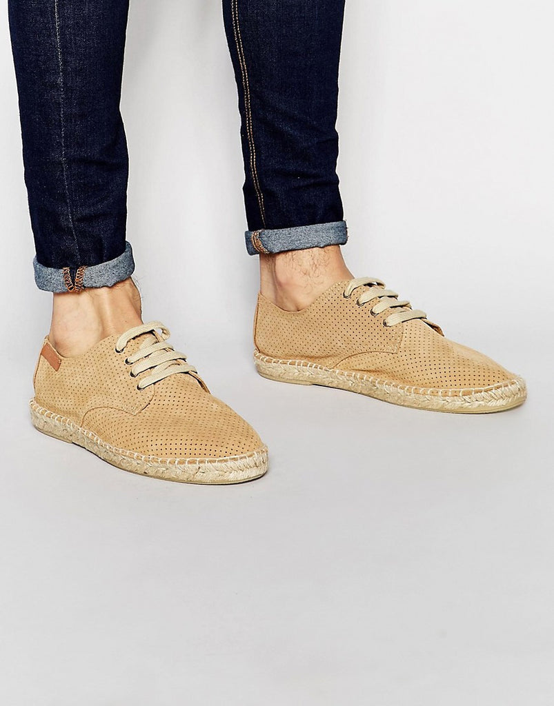 Bronx Lace Up Espadrilles In Beige