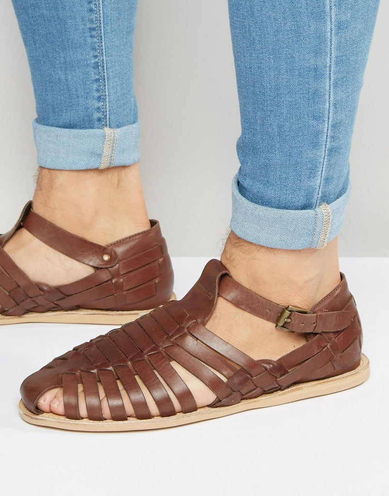 Dune Leather Sandals In Brown