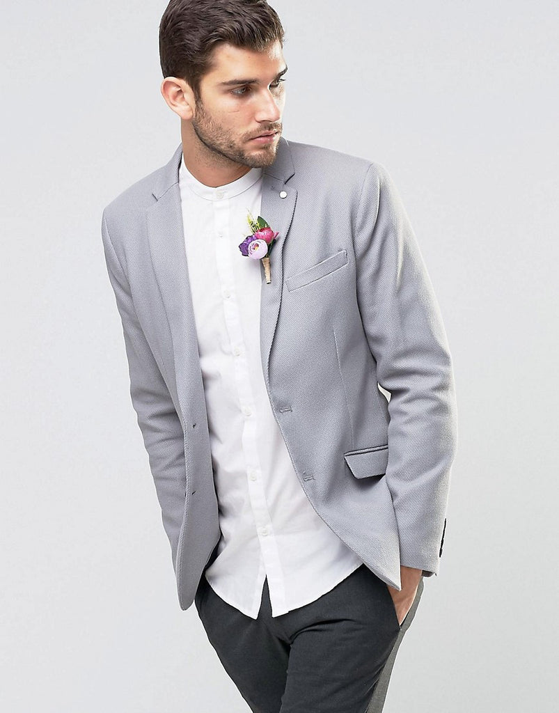 Selected Wedding Gray Cotton Jacket