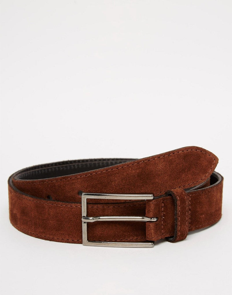 ASOS Smart Suede Belt With Stitch Detail