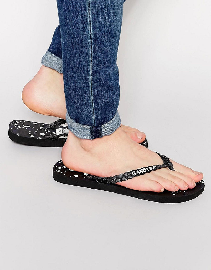 Gandys Flip Flops Splat Black