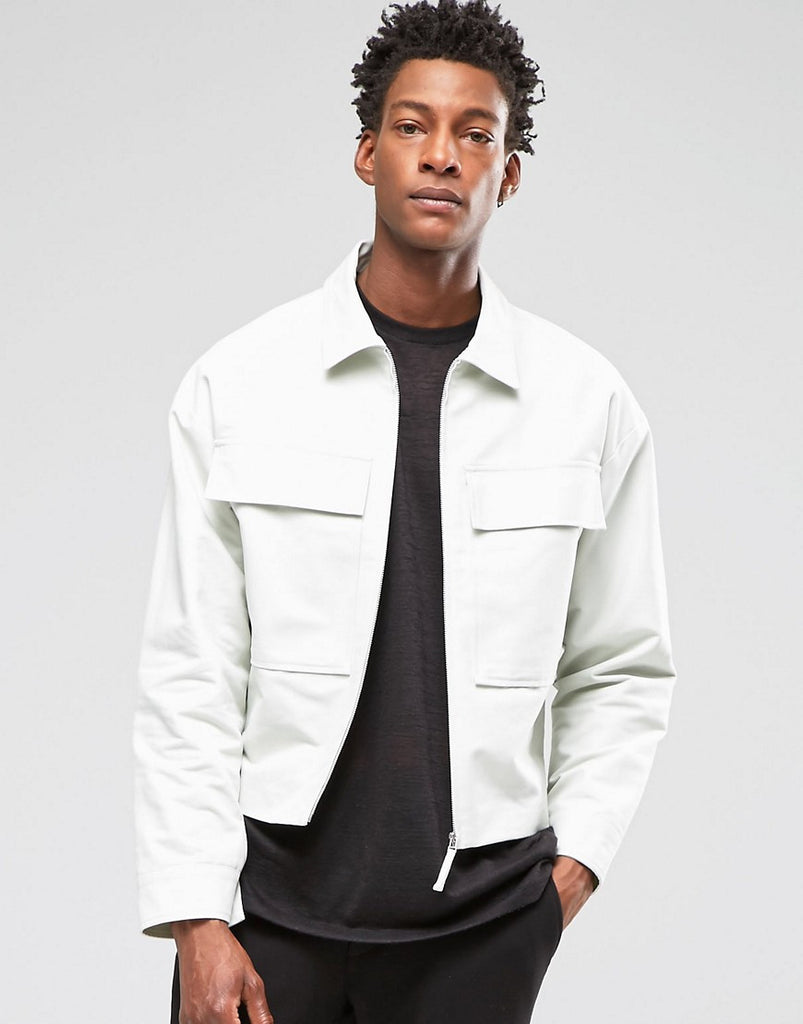 ASOS Military Jacket With Chest Pockets In Stone
