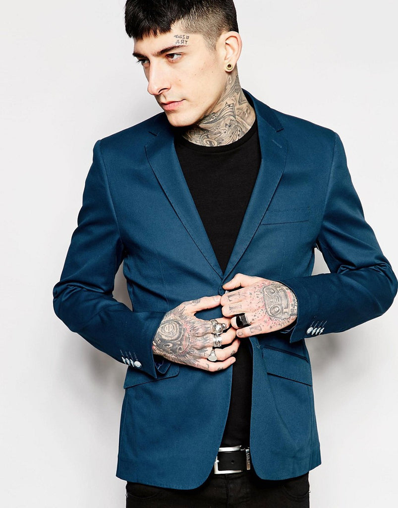 Devil's Advocate Skinny Fit Satin Suit Jacket
