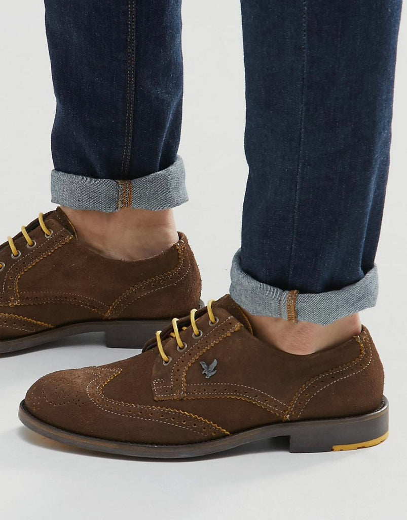Lyle & Scott Yarrow Brogues In Suede