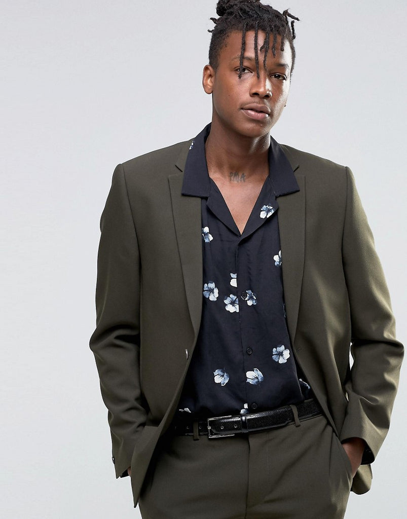 ASOS Slim Suit Jacket In Khaki