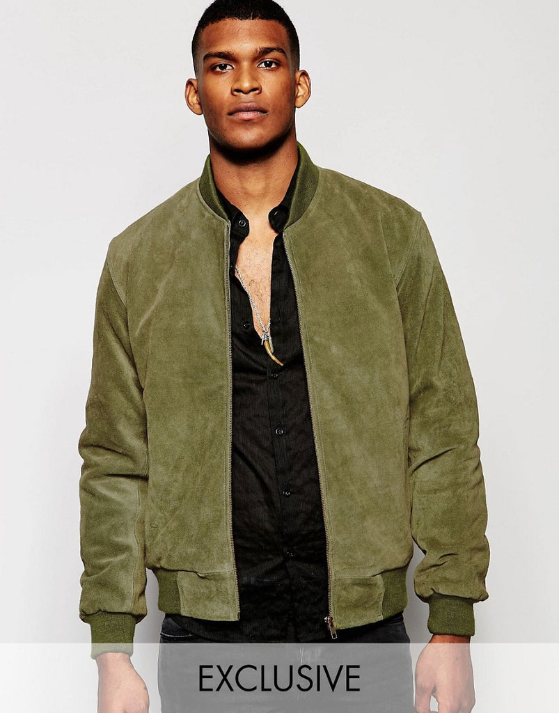 Reclaimed Vintage Suede Bomber Jacket