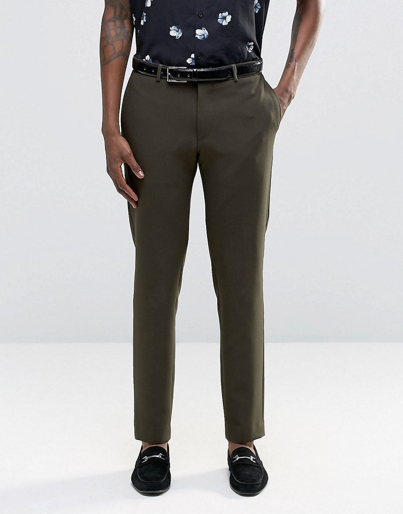 ASOS Slim Suit Pants In Khaki