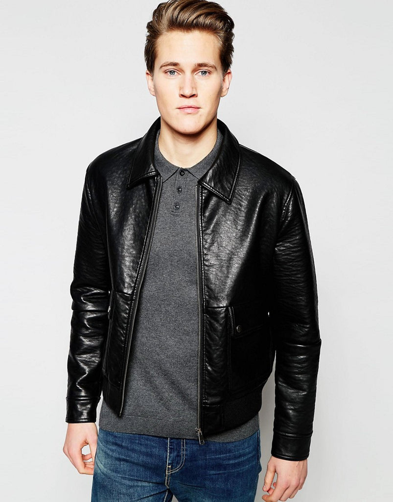Barney's Textured Faux Leather Harrington Jacket