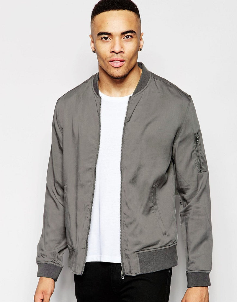 New Look Bomber Jacket in Gray