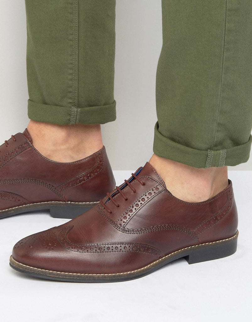Red Tape Smart Brogues In Black Leather
